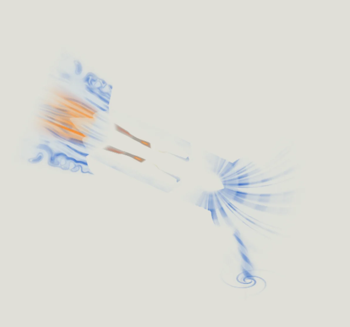 The turbofan's WebGL canvas alone: air and flame without the drawing.