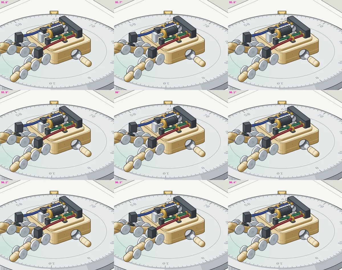 Frames around 96°, where 448 pairs reorder without a visible jump.